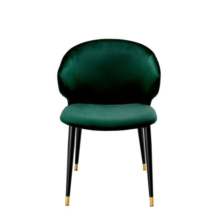 Dining Chair Volante with arm roche dark green velvet