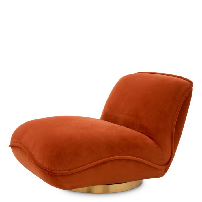 Swivel Chair Relax savona orange velvet