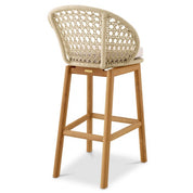 Outdoor Bar Stool Trinity cream weave flores off-white