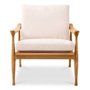 Outdoor Chair Manzo natural teak flores off-white incl cushions