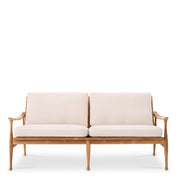 Outdoor Sofa Manzo natural teak flores off-white incl cushions