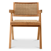 Outdoor Dining Chair Kristo natural teak natural weave faux rattan