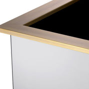 Planter Moorea br brass finish smoke mirror glass