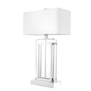 Table Lamp Arlington crystal nickel finish incl white shade