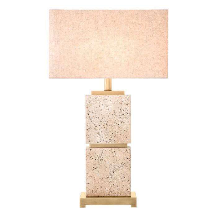 Table Lamp Newton L travertine incl shade