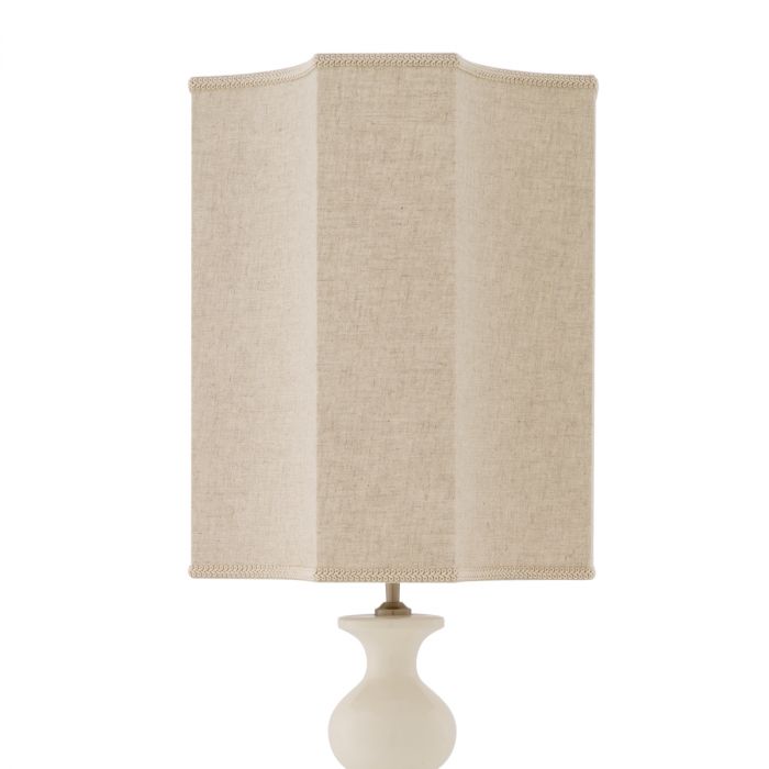 Table Lamp Mabel crackled white ceramic incl shade