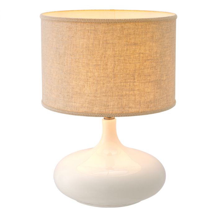 Table Lamp Jones crackled white ceramic incl shade