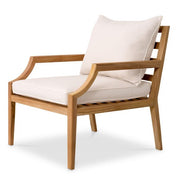 Outdoor Chair Hera natural teak flores off-white