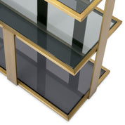 Cabinet Clio low brushed brass finish