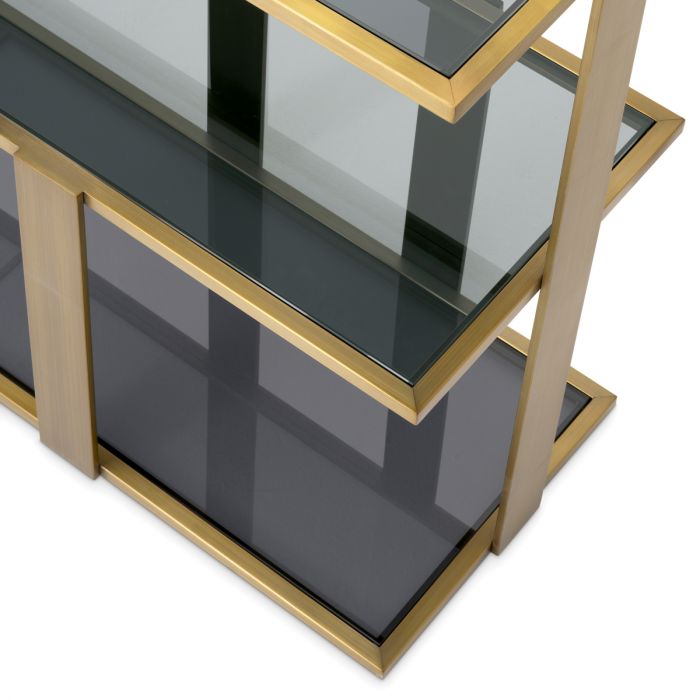 Cabinet Clio low brushed brass finish