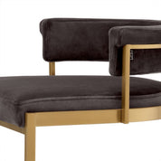Counter Stool Dante brush brass savona grey velvet