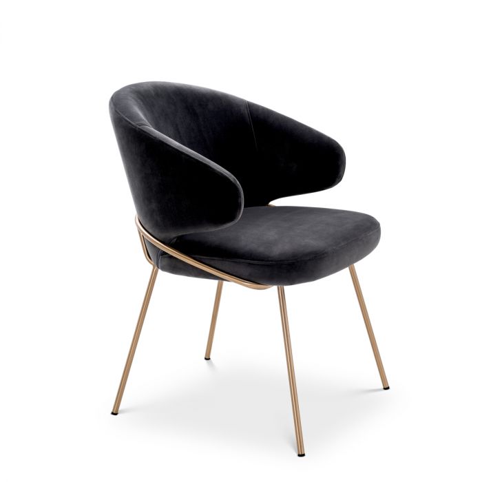 Dining Chair Kinley savona dark grey velvet