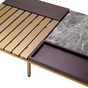 Coffee Table Forma brushed brass finish grey marble