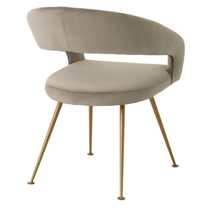 Dining Chair Bravo savona greige velvet