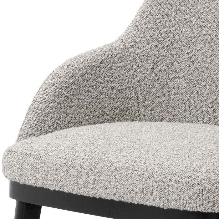 Dining Chair Costa with arm bouclé grey