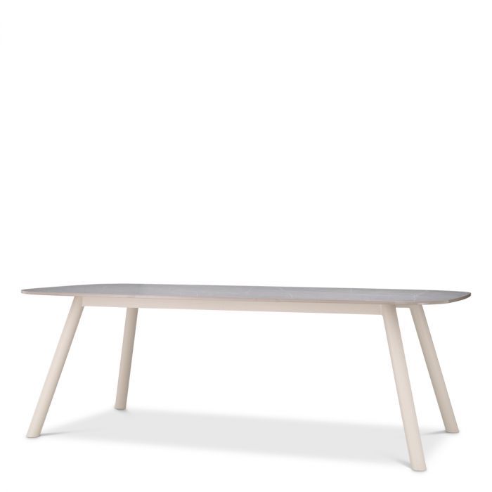 Outdoor Dining Table Nassau S light grey ceramic