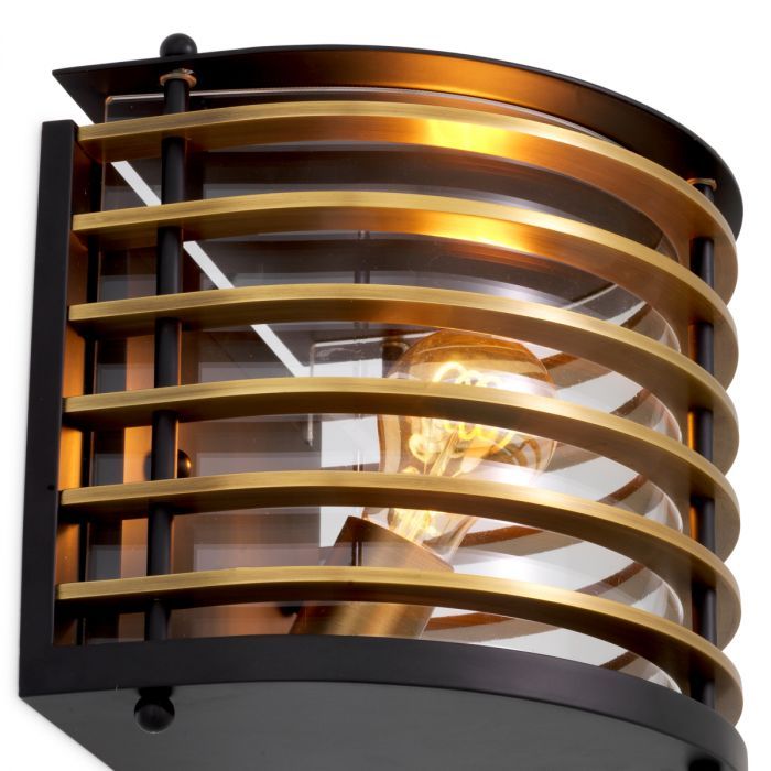 Outdoor Wall Lamp Logan black finish clear glass