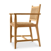 Outdoor Dining Chair Pivetti with arm natural teak faux rattan