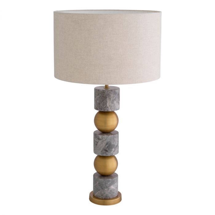Table Lamp Levy grey marble incl shade