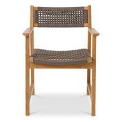 Outdoor Dining Chair Cancun natural teak faux rattan set of 2