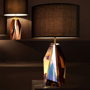 Table Lamp Setai amber crystal glass incl shade