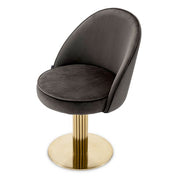 Silla de comedor Dorland roche terciopelo gris oscuro