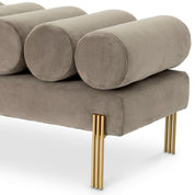 Bench Oxley savona light grey velvet brushed brass finish