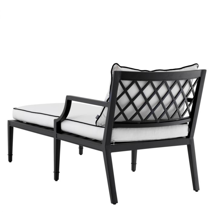 Outdoor Chaise Longue Bella Vista black sunbrella canvas