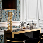 Table Lamp Lorenzo gold finish incl black shade