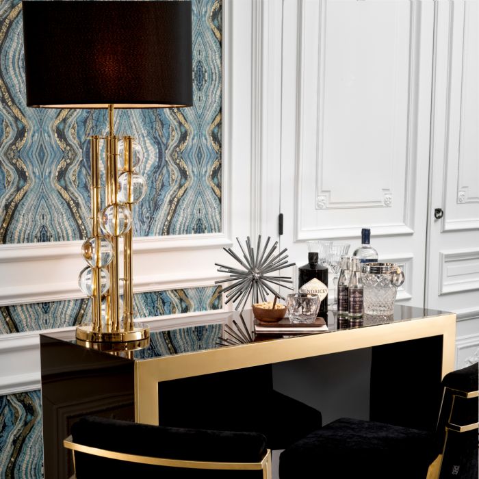 Table Lamp Lorenzo gold finish incl black shade