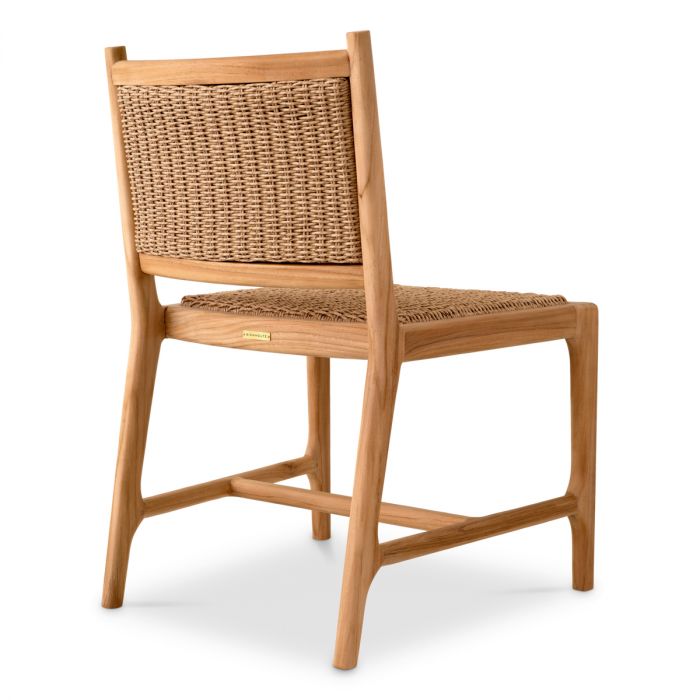 Outdoor Dining Chair Pivetti natural teak faux rattan