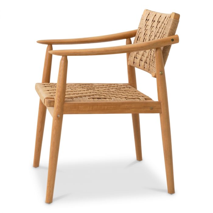 Outdoor Dining Chair Coral Bay natural teak faux rattan set of 2