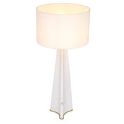Table Lamp Benson honed white marble incl shade