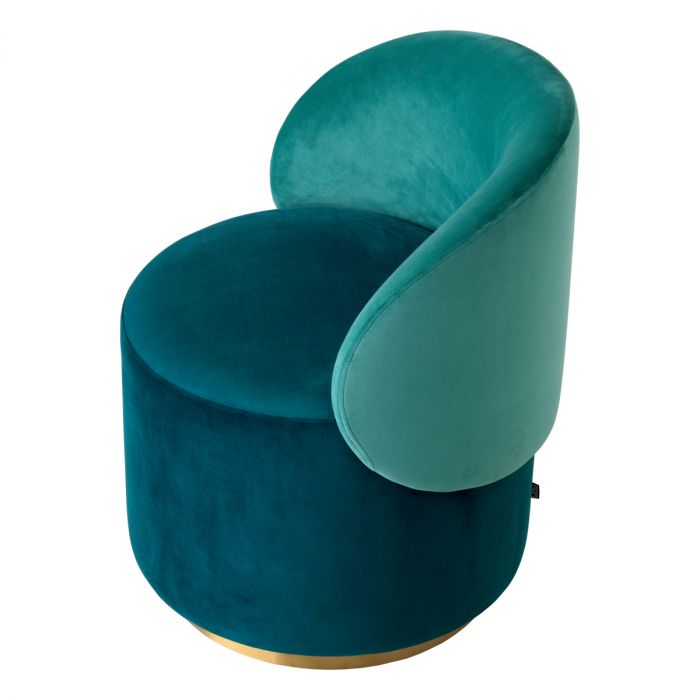 Low Dining Chair Greer savona sea green velvet