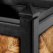 Planter Aruba classic black finish natural sea grass