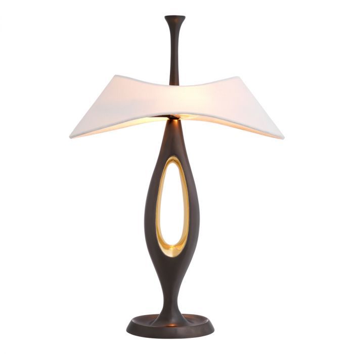 Table Lamp Gianfranco gunmetal polished brass finish incl shade