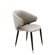 Dining Chair Volante with arm roche beige velvet