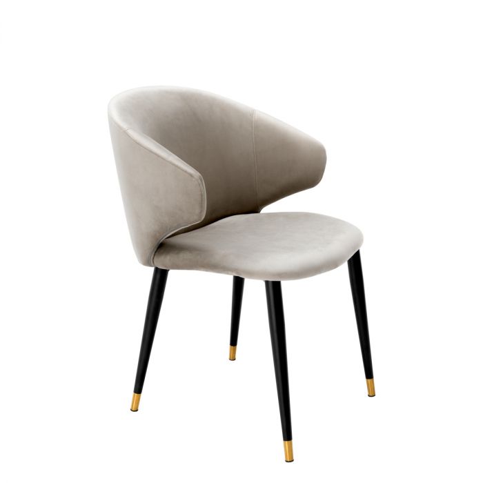 Dining Chair Volante with arm roche beige velvet
