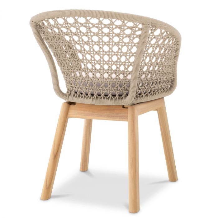 Outdoor Dining Chair Trinity cream weave flores off-white