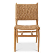 Outdoor Dining Chair Laroc natural teak faux rattan set of 2