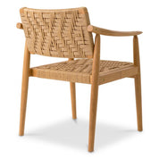 Outdoor Dining Chair Coral Bay natural teak faux rattan set of 2
