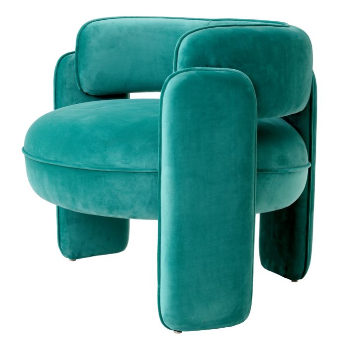 Chair Chaplin savona turquoise velvet