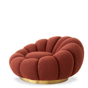 Swivel Chair Mello bouclé rouge
