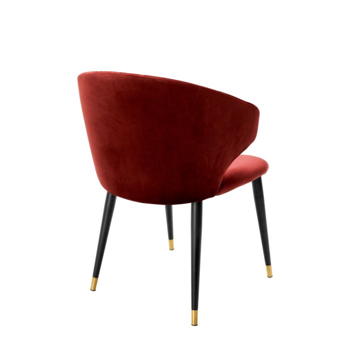 Dining Chair Volante with arm roche bordeaux velvet
