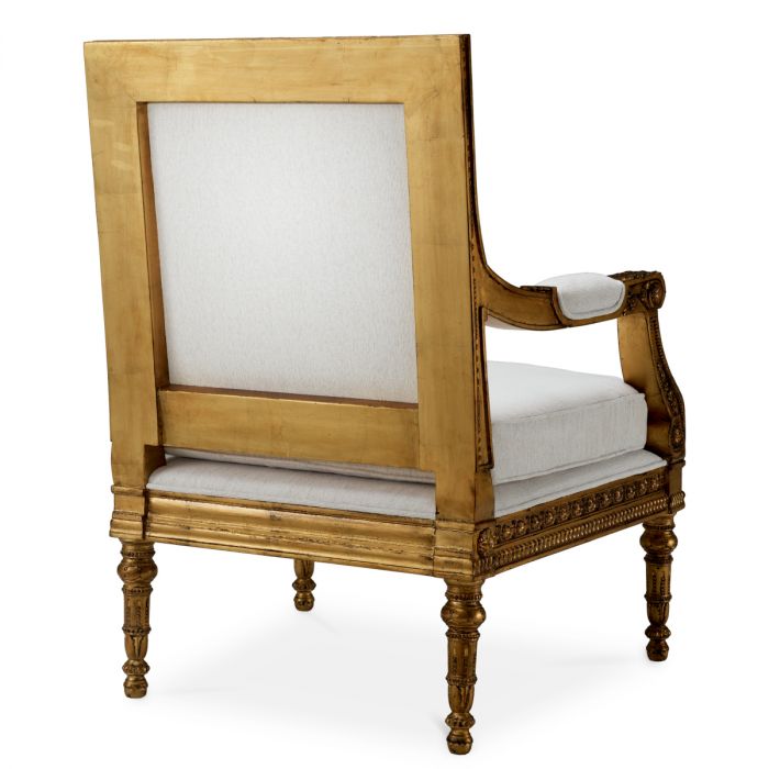Chair Louis gold finish sentier cream