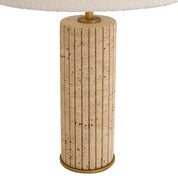 Table Lamp Giova Round travertine incl shade