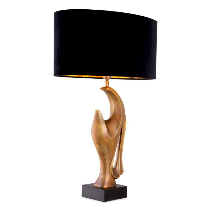Table Lamp Brunetti vintage brass finish incl shade