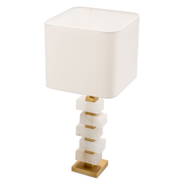 Table Lamp Amber alabaster incl shade