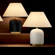 Table Lamp Savona white ceramic incl shade