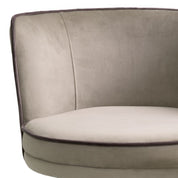 Taburete de bar Grenada en terciopelo gris savona